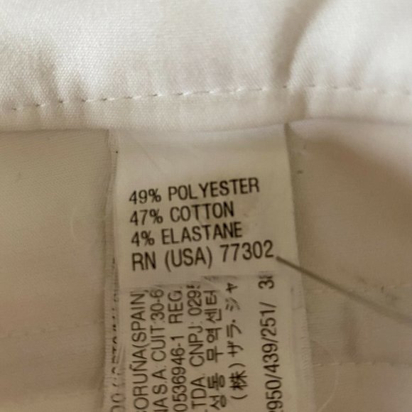 Zara Womens White Mid Rise Slim Capri Pant Size 10 - Picture 9 of 11